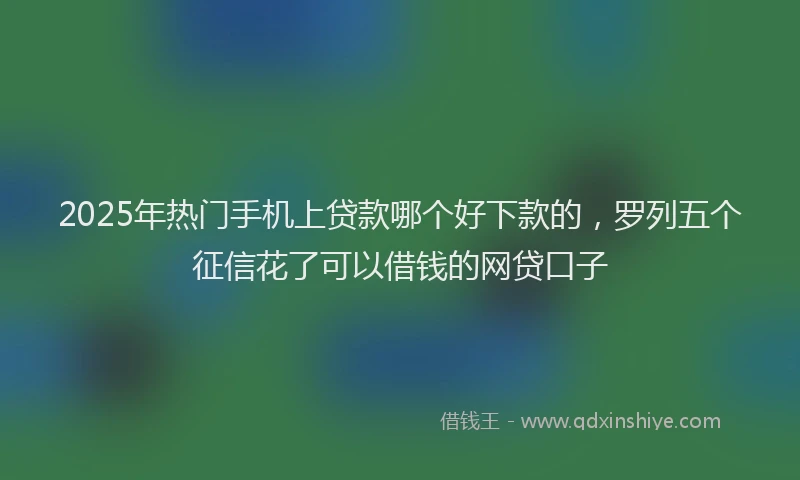 2025年热门手机上贷款哪个好下款的，罗列五个征信花了可以借钱的网贷口子