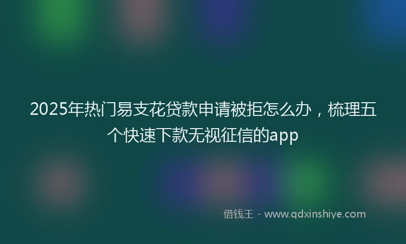 2025年热门易支花贷款申请被拒怎么办，梳理五个快速下款无视征信的app