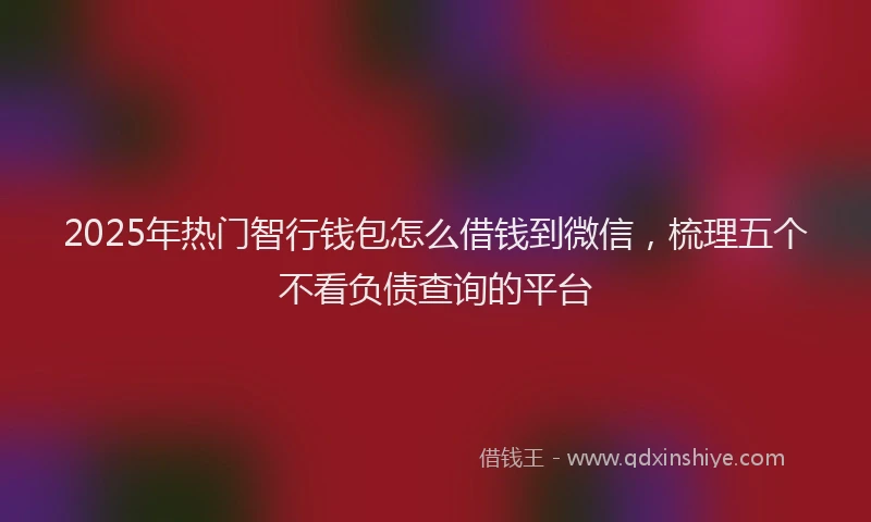 2025年热门智行钱包怎么借钱到微信，梳理五个不看负债查询的平台
