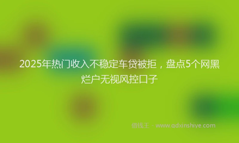2025年热门收入不稳定车贷被拒，盘点5个网黑烂户无视风控口子