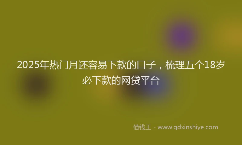 2025年热门月还容易下款的口子，梳理五个18岁必下款的网贷平台
