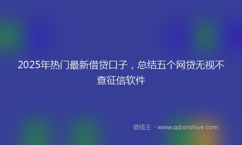2025年热门最新借贷口子，总结五个网贷无视不查征信软件