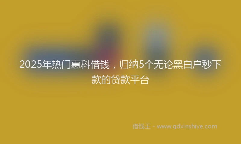 2025年热门惠科借钱，归纳5个无论黑白户秒下款的贷款平台