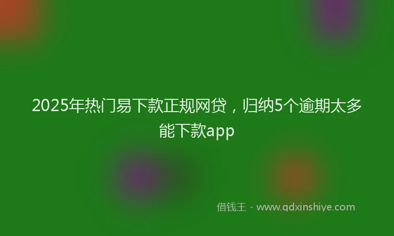 2025年热门易下款正规网贷，归纳5个逾期太多能下款app
