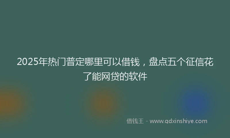 2025年热门普定哪里可以借钱，盘点五个征信花了能网贷的软件
