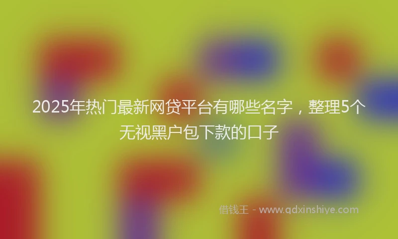 2025年热门最新网贷平台有哪些名字，整理5个无视黑户包下款的口子