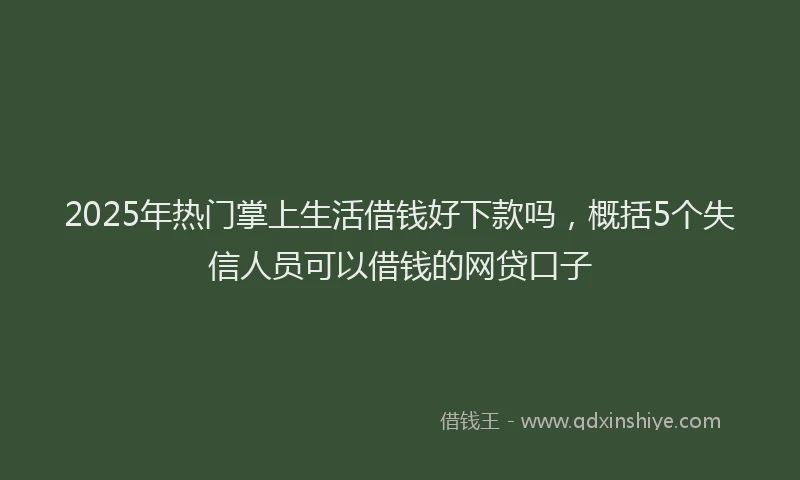 2025年热门掌上生活借钱好下款吗，概括5个失信人员可以借钱的网贷口子