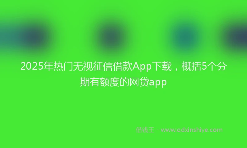 2025年热门无视征信借款App下载，概括5个分期有额度的网贷app