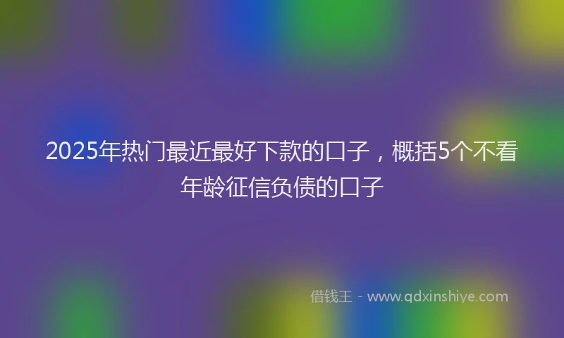 2025年热门最近最好下款的口子，概括5个不看年龄征信负债的口子