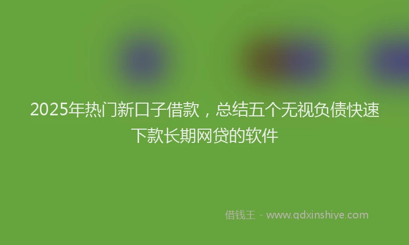 2025年热门新口子借款，总结五个无视负债快速下款长期网贷的软件