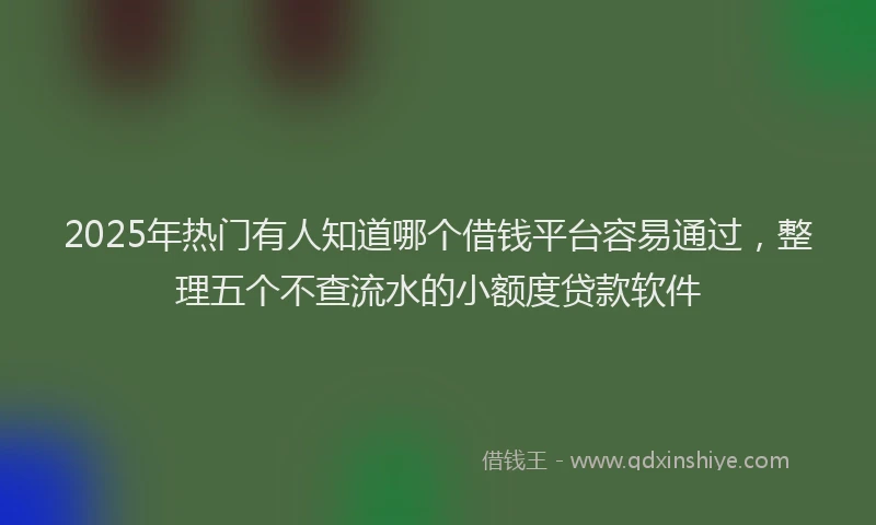 2025年热门有人知道哪个借钱平台容易通过，整理五个不查流水的小额度贷款软件