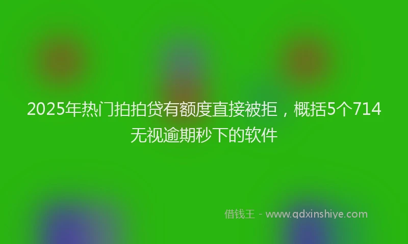 2025年热门拍拍贷有额度直接被拒，概括5个714无视逾期秒下的软件