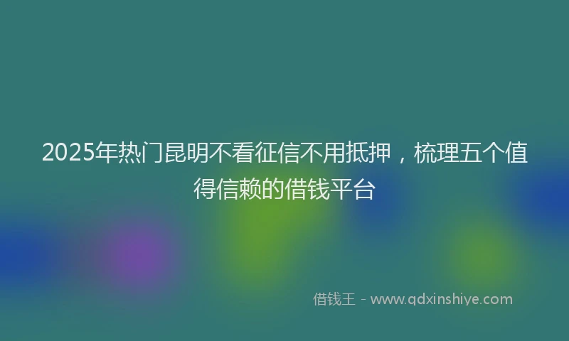 2025年热门昆明不看征信不用抵押，梳理五个值得信赖的借钱平台
