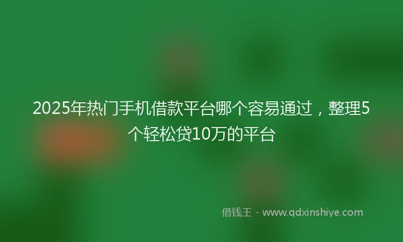 2025年热门手机借款平台哪个容易通过，整理5个轻松贷10万的平台