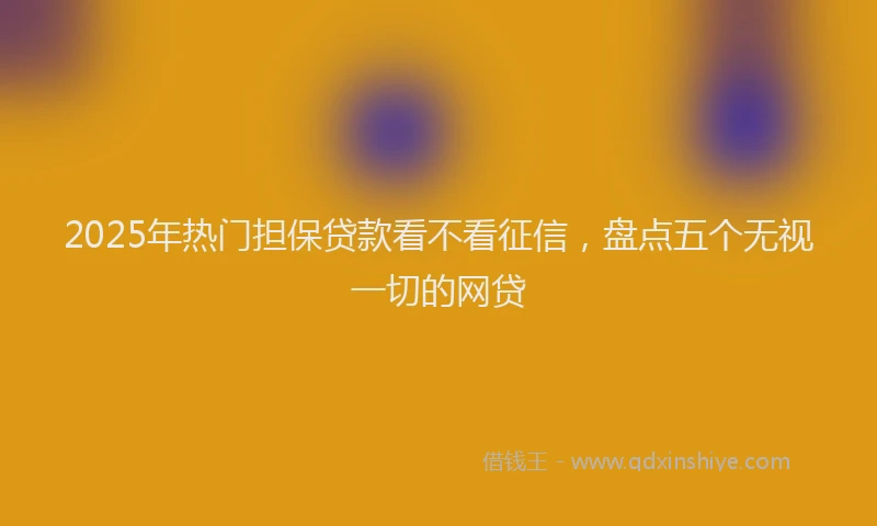 2025年热门担保贷款看不看征信，盘点五个无视一切的网贷