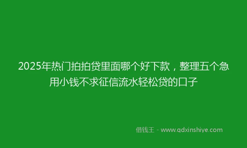 2025年热门拍拍贷里面哪个好下款，整理五个急用小钱不求征信流水轻松贷的口子