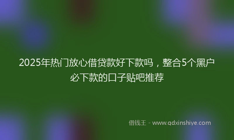 2025年热门放心借贷款好下款吗，整合5个黑户必下款的口子贴吧推荐