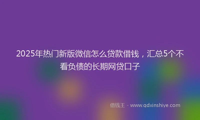 2025年热门新版微信怎么贷款借钱，汇总5个不看负债的长期网贷口子