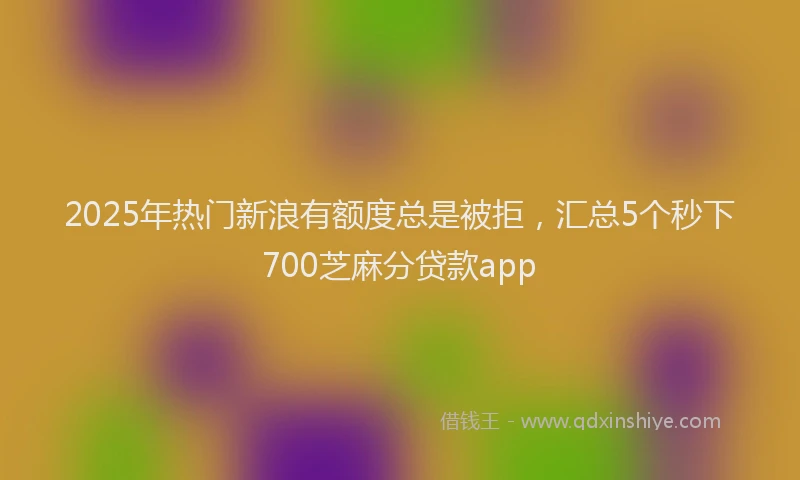 2025年热门新浪有额度总是被拒，汇总5个秒下700芝麻分贷款app