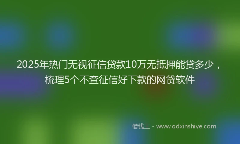 2025年热门无视征信贷款10万无抵押能贷多少，梳理5个不查征信好下款的网贷软件