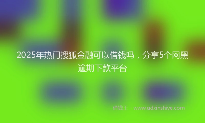 2025年热门搜狐金融可以借钱吗，分享5个网黑逾期下款平台