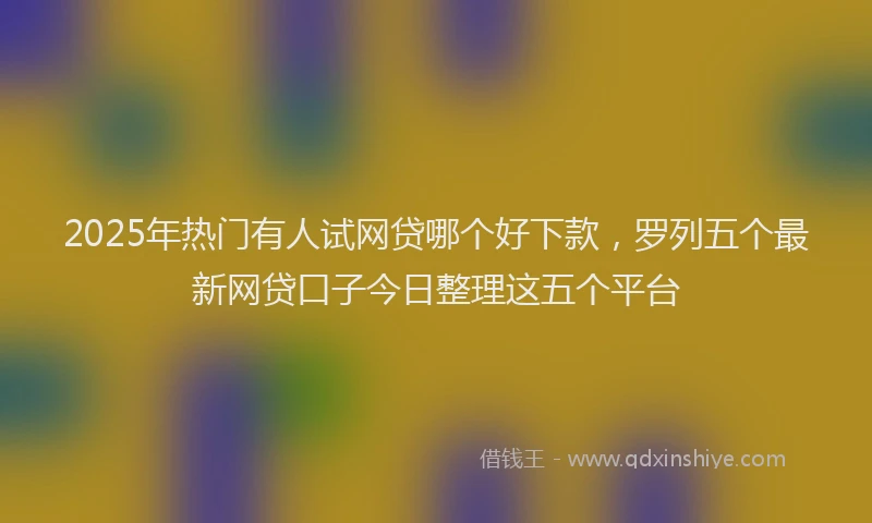 2025年热门有人试网贷哪个好下款，罗列五个最新网贷口子今日整理这五个平台