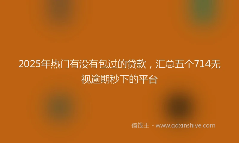 2025年热门有没有包过的贷款，汇总五个714无视逾期秒下的平台
