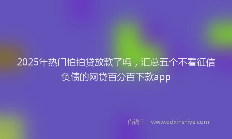 2025年热门拍拍贷放款了吗，汇总五个不看征信负债的网贷百分百下款app