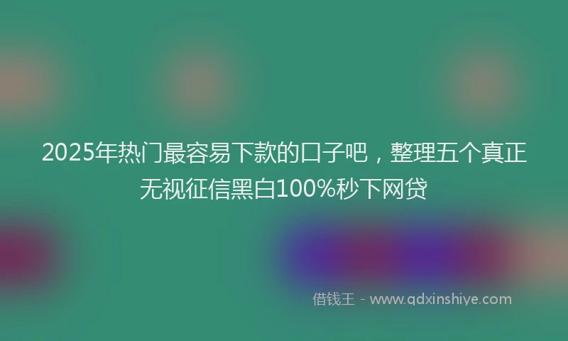 2025年热门最容易下款的口子吧，整理五个真正无视征信黑白100%秒下网贷