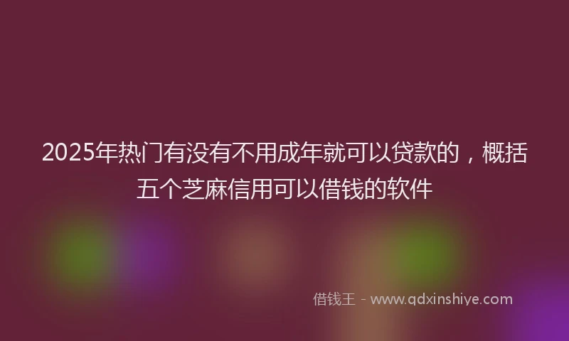 2025年热门有没有不用成年就可以贷款的，概括五个芝麻信用可以借钱的软件