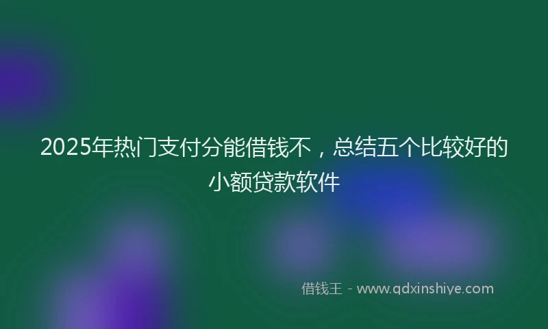 2025年热门支付分能借钱不，总结五个比较好的小额贷款软件