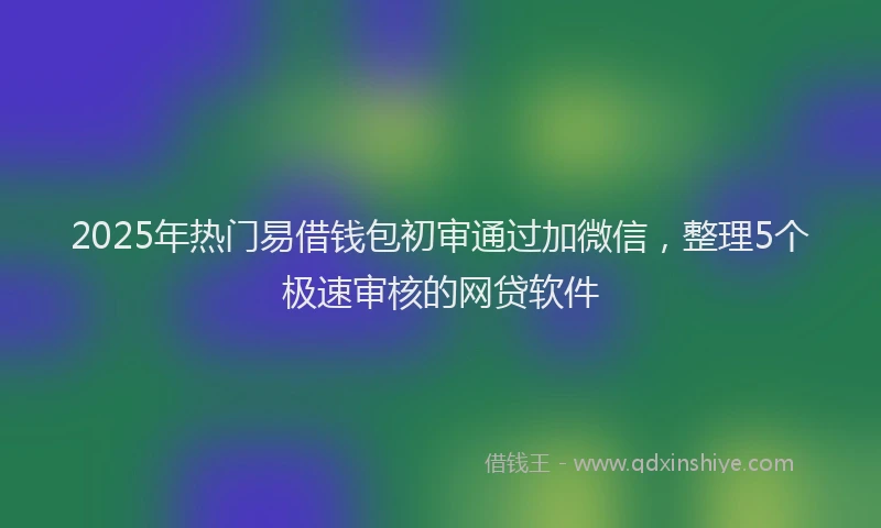 2025年热门易借钱包初审通过加微信，整理5个极速审核的网贷软件