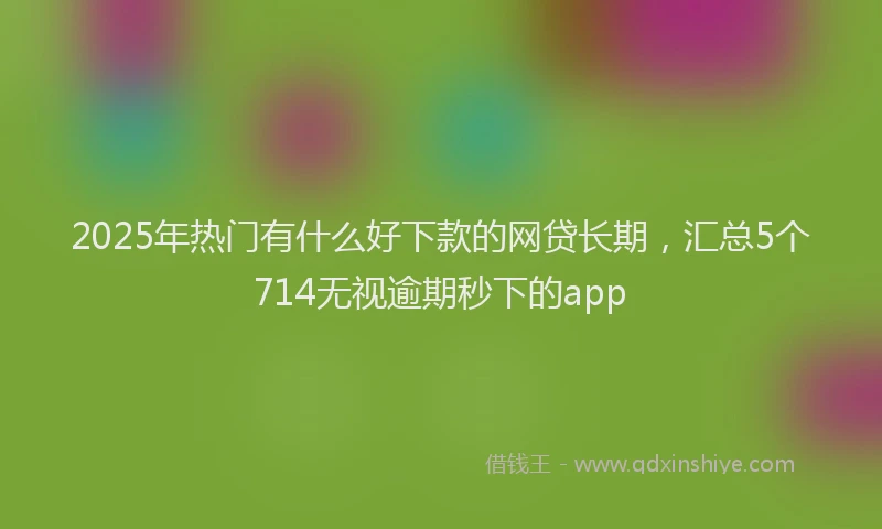 2025年热门有什么好下款的网贷长期，汇总5个714无视逾期秒下的app