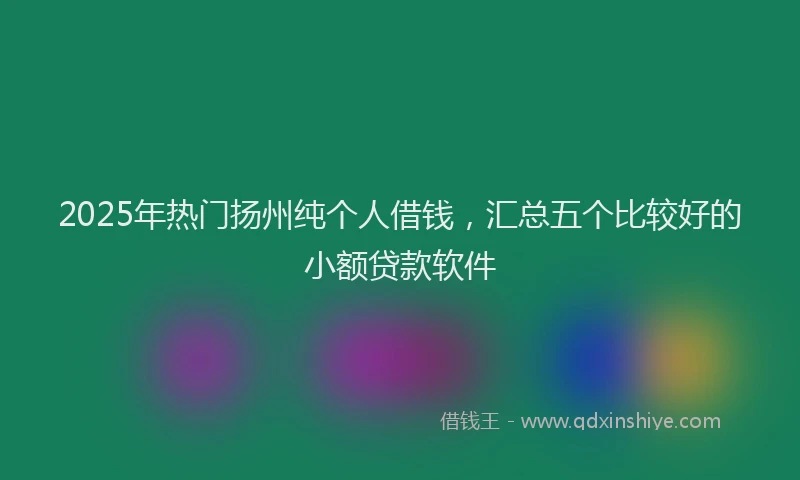 2025年热门扬州纯个人借钱，汇总五个比较好的小额贷款软件