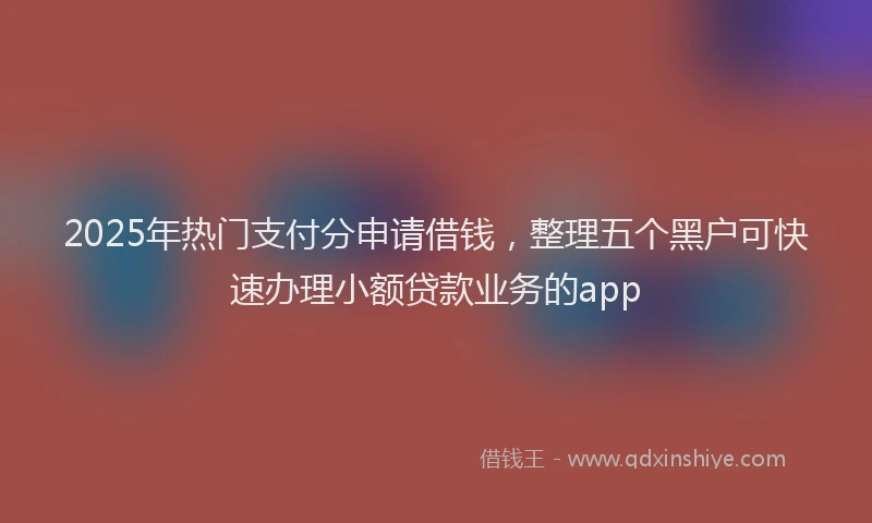 2025年热门支付分申请借钱，整理五个黑户可快速办理小额贷款业务的app