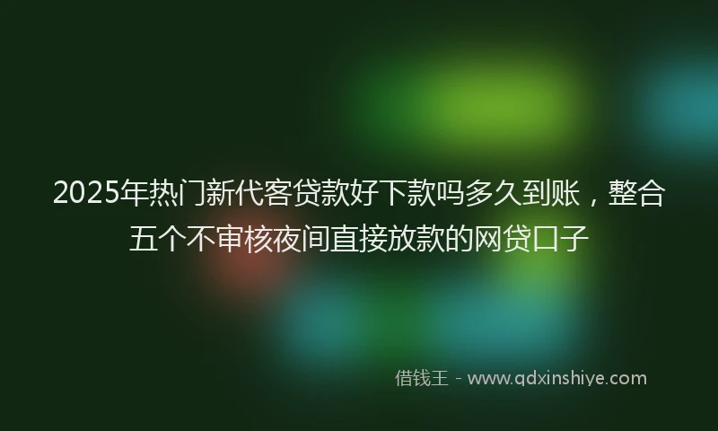 2025年热门新代客贷款好下款吗多久到账，整合五个不审核夜间直接放款的网贷口子