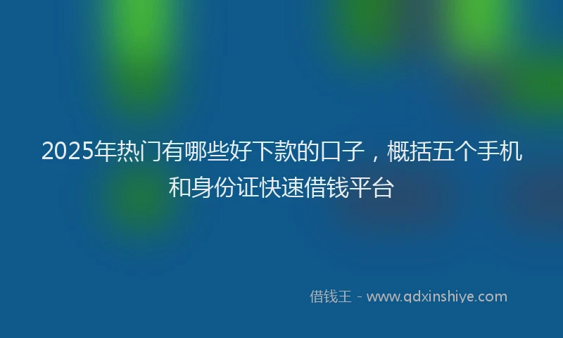 2025年热门有哪些好下款的口子，概括五个手机和身份证快速借钱平台