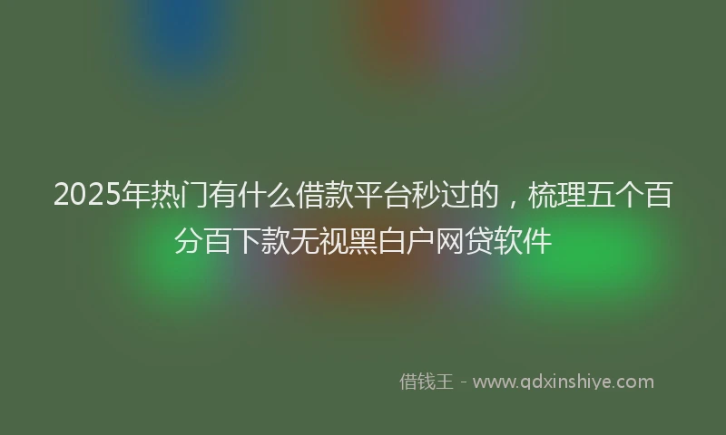2025年热门有什么借款平台秒过的，梳理五个百分百下款无视黑白户网贷软件