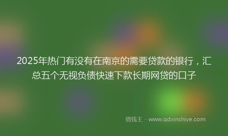 2025年热门有没有在南京的需要贷款的银行，汇总五个无视负债快速下款长期网贷的口子