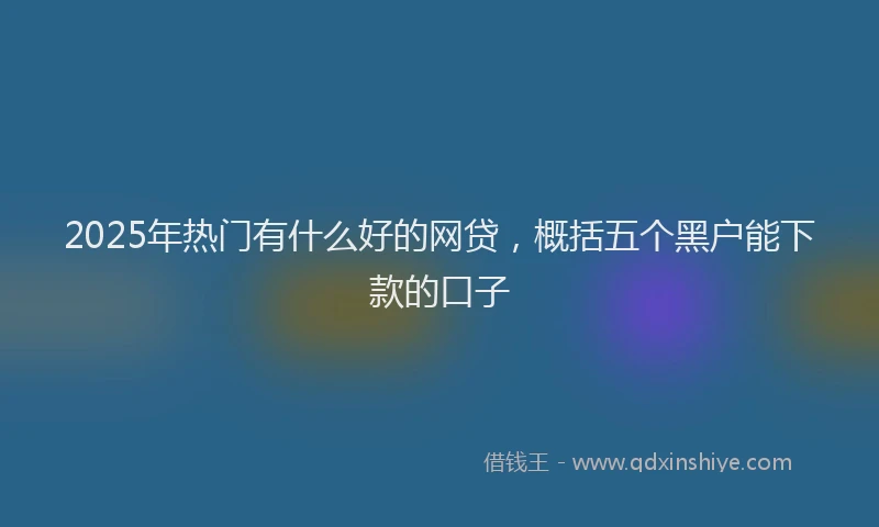 2025年热门有什么好的网贷，概括五个黑户能下款的口子