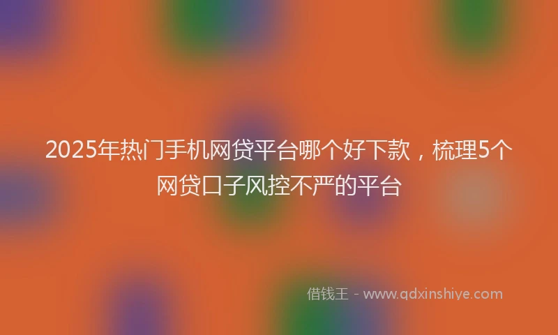 2025年热门手机网贷平台哪个好下款，梳理5个网贷口子风控不严的平台