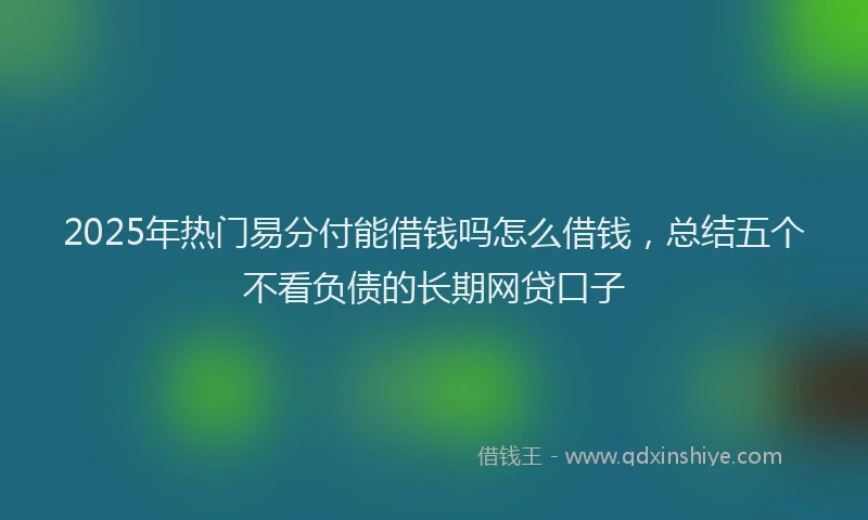 2025年热门易分付能借钱吗怎么借钱，总结五个不看负债的长期网贷口子