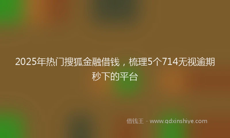 2025年热门搜狐金融借钱，梳理5个714无视逾期秒下的平台