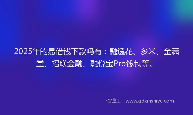 2025年的易借钱下款吗有：融逸花、多米、金满堂、招联金融、融悦宝Pro钱包等。