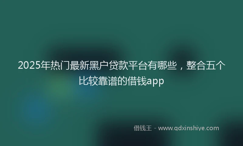 2025年热门最新黑户贷款平台有哪些，整合五个比较靠谱的借钱app