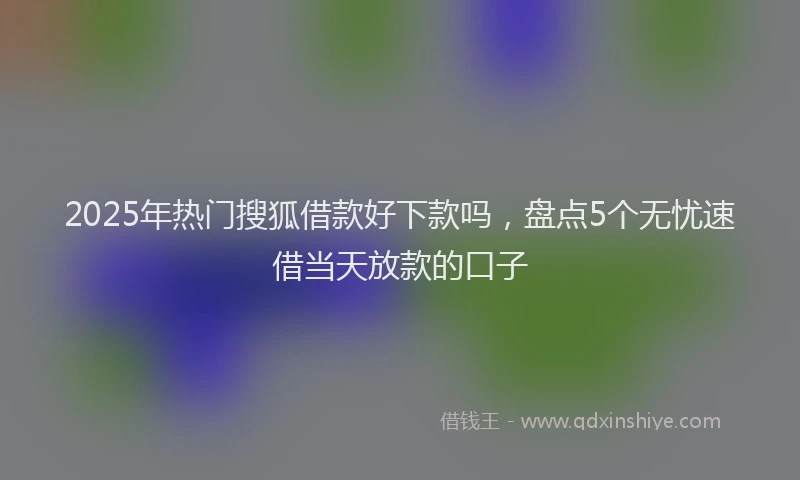 2025年热门搜狐借款好下款吗，盘点5个无忧速借当天放款的口子