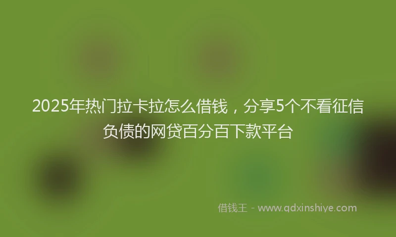 2025年热门拉卡拉怎么借钱，分享5个不看征信负债的网贷百分百下款平台