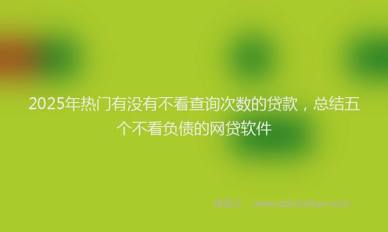 2025年热门有没有不看查询次数的贷款，总结五个不看负债的网贷软件