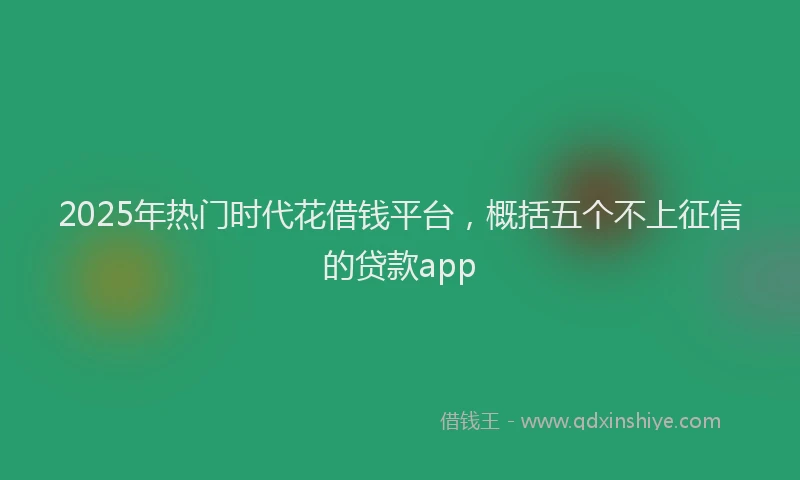 2025年热门时代花借钱平台，概括五个不上征信的贷款app