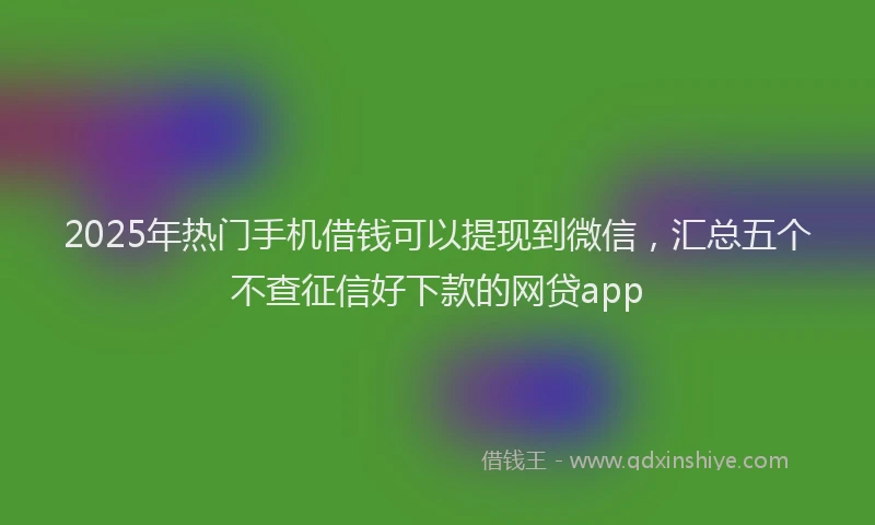2025年热门手机借钱可以提现到微信，汇总五个不查征信好下款的网贷app